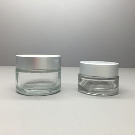 50g 20g Cosmetic Packaging Clear Glass Cream Jar With Aluminum Cap